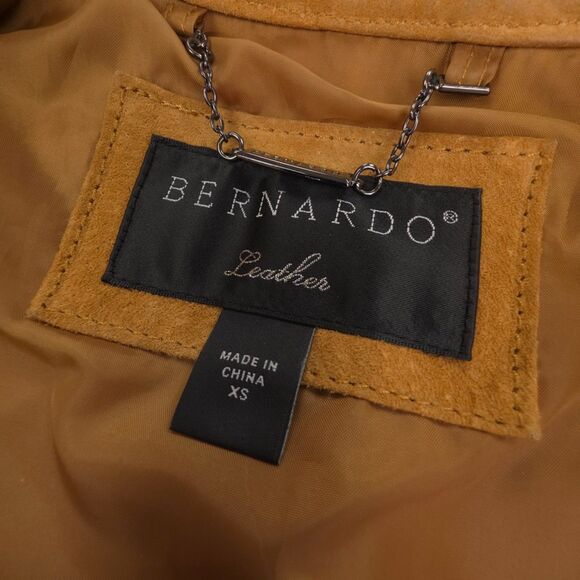 BERNARDO Suede Leather Tailored Biker Jacket Old Money Clean Girl Moto Western - Picture 2 of 9